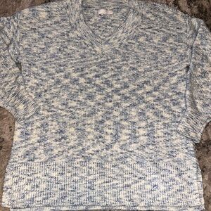 Lauren Conrad soft  Blue and White Knit oversized Sweater